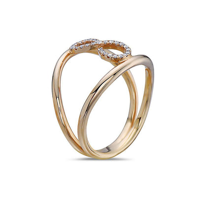 Ladies 18k Yellow Gold With 0.11 CT Right Hand Ring