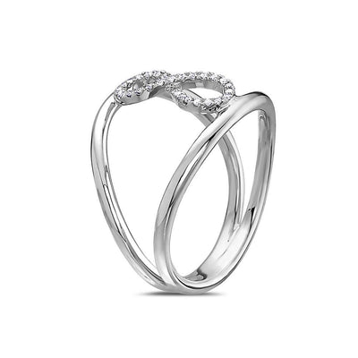 Ladies 18k White Gold With 0.11 CT Right Hand Ring