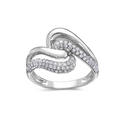 Ladies 18k White Gold With 0.65CT Right Hand Ring