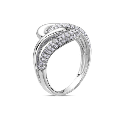 Ladies 18k White Gold With 0.65CT Right Hand Ring