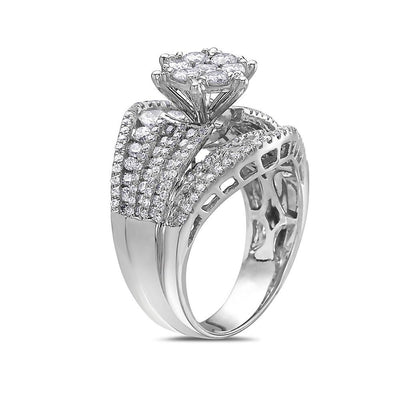 Ladies 18k White Gold With 2.56 Ct Engagement Ring