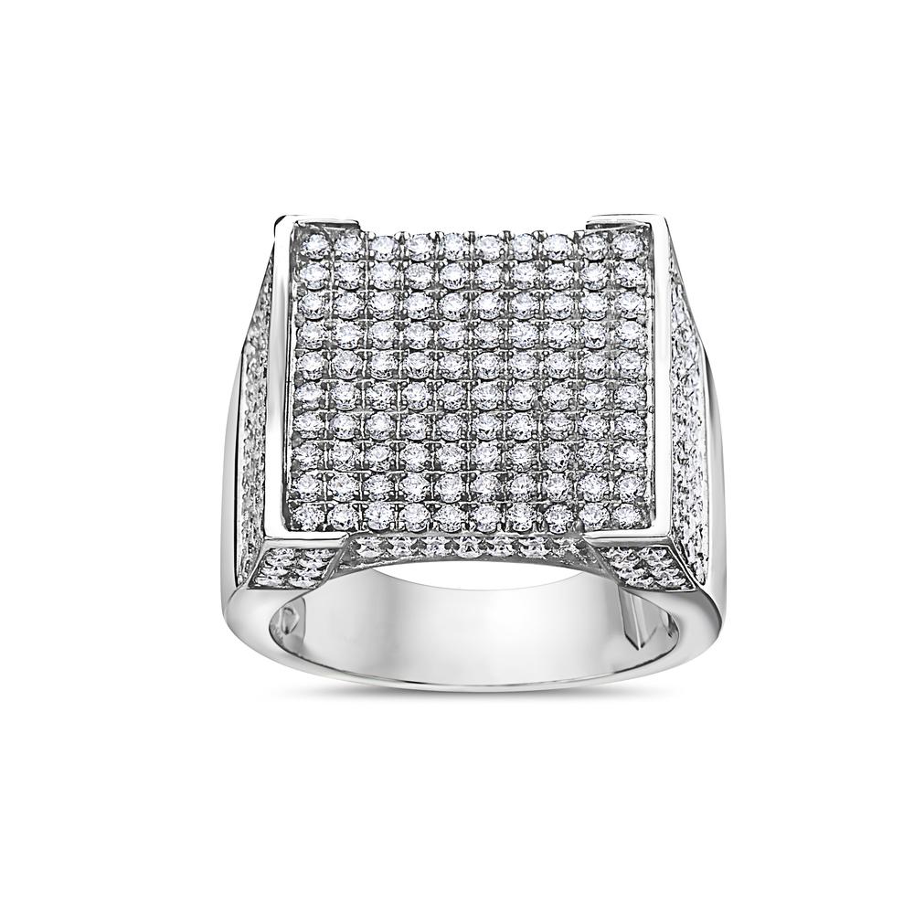 Men's 14K White Gold Ring with 4.25 CT Diamonds