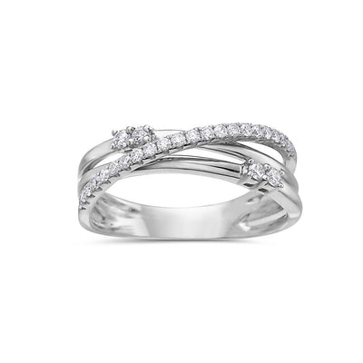 Ladies 18k White Gold With 0.35 CT Right Hand Ring