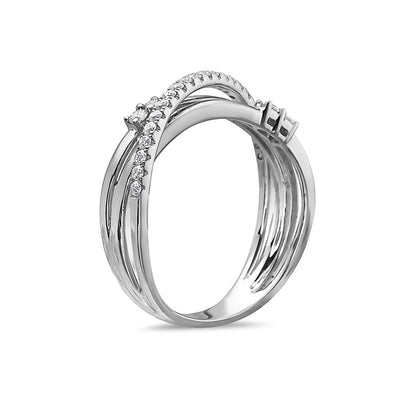 Ladies 18k White Gold With 0.35 CT Right Hand Ring