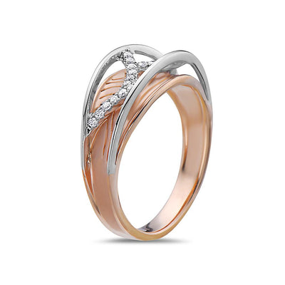 Ladies 18k Rose Gold With 0.15CT Right Hand Ring