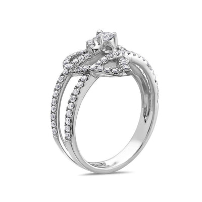 Ladies 18k White Gold With 0.56 CT Right Hand Ring