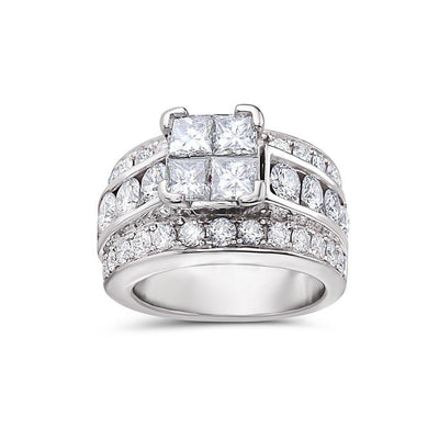 Ladies 14k White Gold With 3.34 CT Right Hand Ring