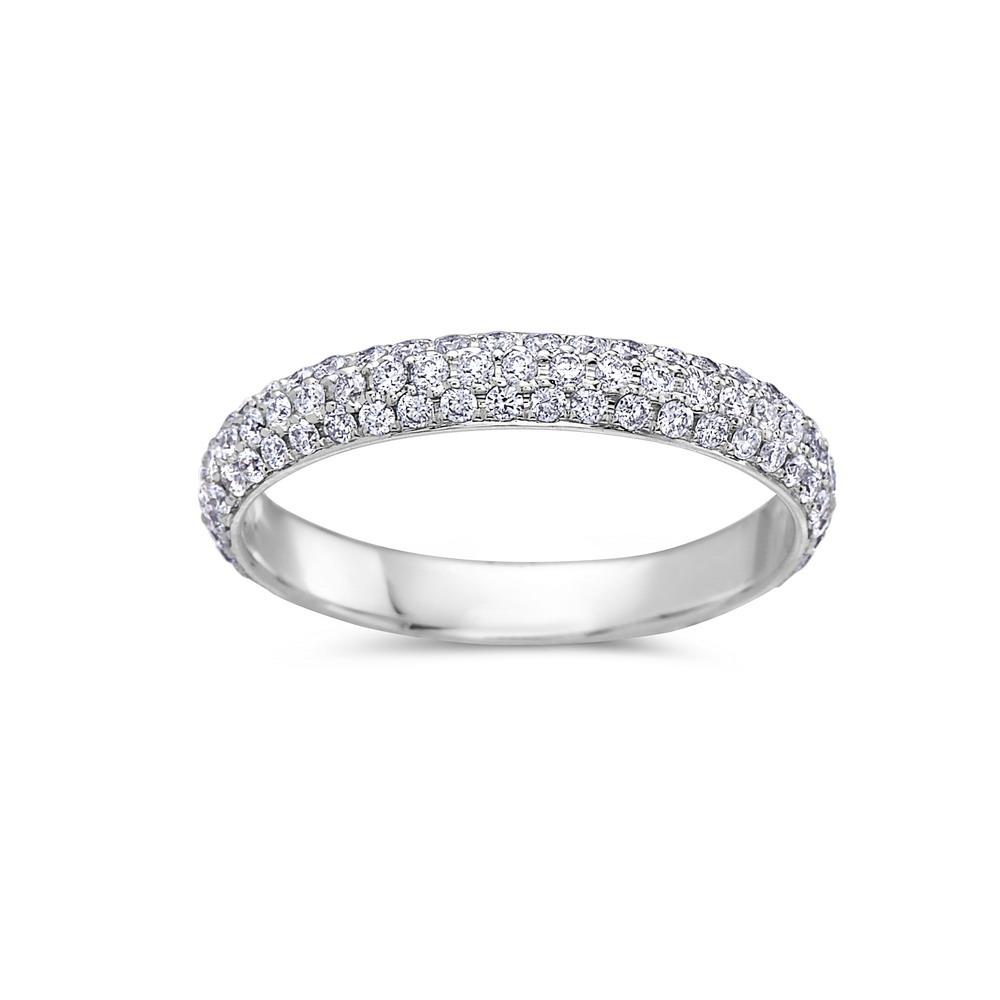 Ladies 18k White Gold With 0.85 CT Wedding Band