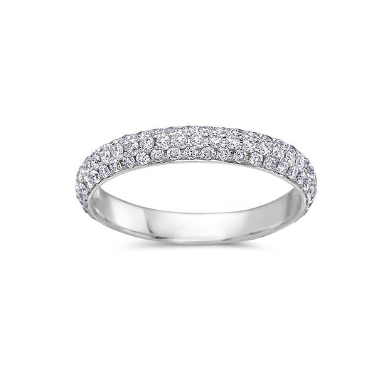 Ladies 18k White Gold With 0.85 CT Wedding Band