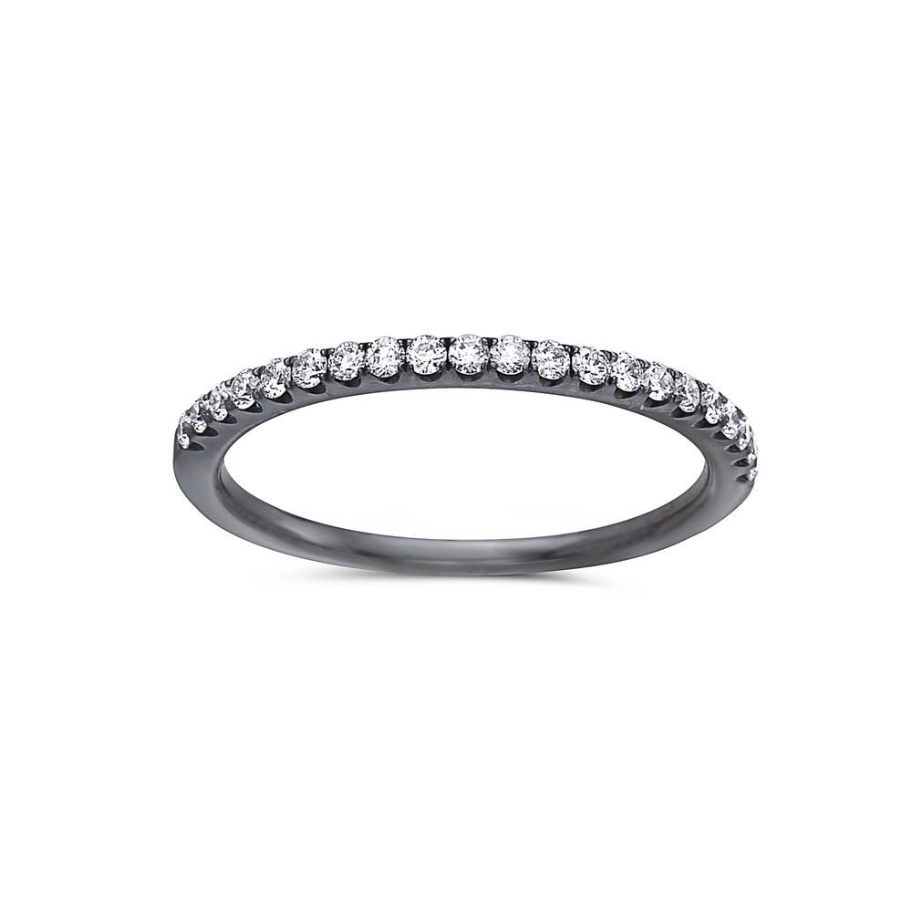 Ladies 18k Black Gold With 0.30 CT Wedding Band