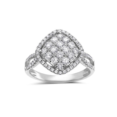 Ladies 18k White Gold With 0.80 CT Right Hand Ring