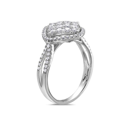 Ladies 18k White Gold With 0.80 CT Right Hand Ring