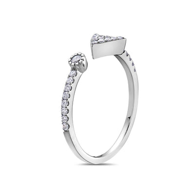 Ladies 18k White Gold With 0.21 CT Right Hand Ring