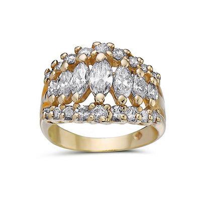 Ladies 14k Yellow Gold With 2 CT Right Hand Ring