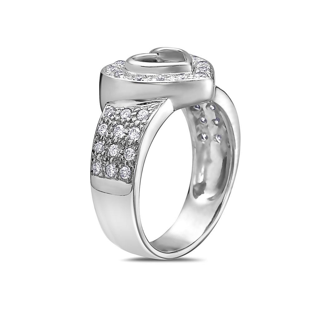 Ladies 18k White Gold With 0.75 CT Right Hand Ring