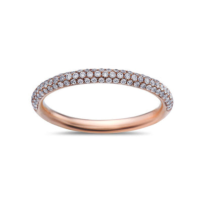 Ladies 18k Rose Gold With 0.32 CT Wedding Band