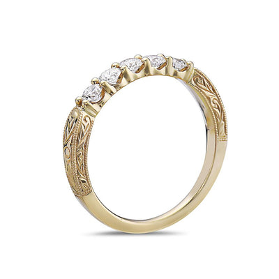 Ladies 18k Yellow Gold With 0.49 CT Diamonds Wedding Band