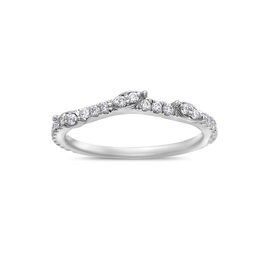 Ladies 18k White Gold With 0.31 CT Wedding Band