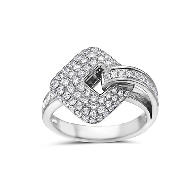 Ladies 18k White Gold With 0.97 CT Right Hand Ring