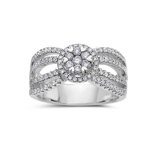 Ladies 14k White Gold With 0.81 CT Right Hand Ring