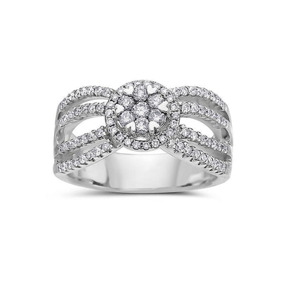 Ladies 14k White Gold With 0.81 CT Right Hand Ring