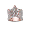 Men's 14K Rose Gold Star Ring with 6.65 CT Diamonds