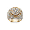 Men's 14K Yellow Gold Cluster Ring with 6.41 CT Diamonds