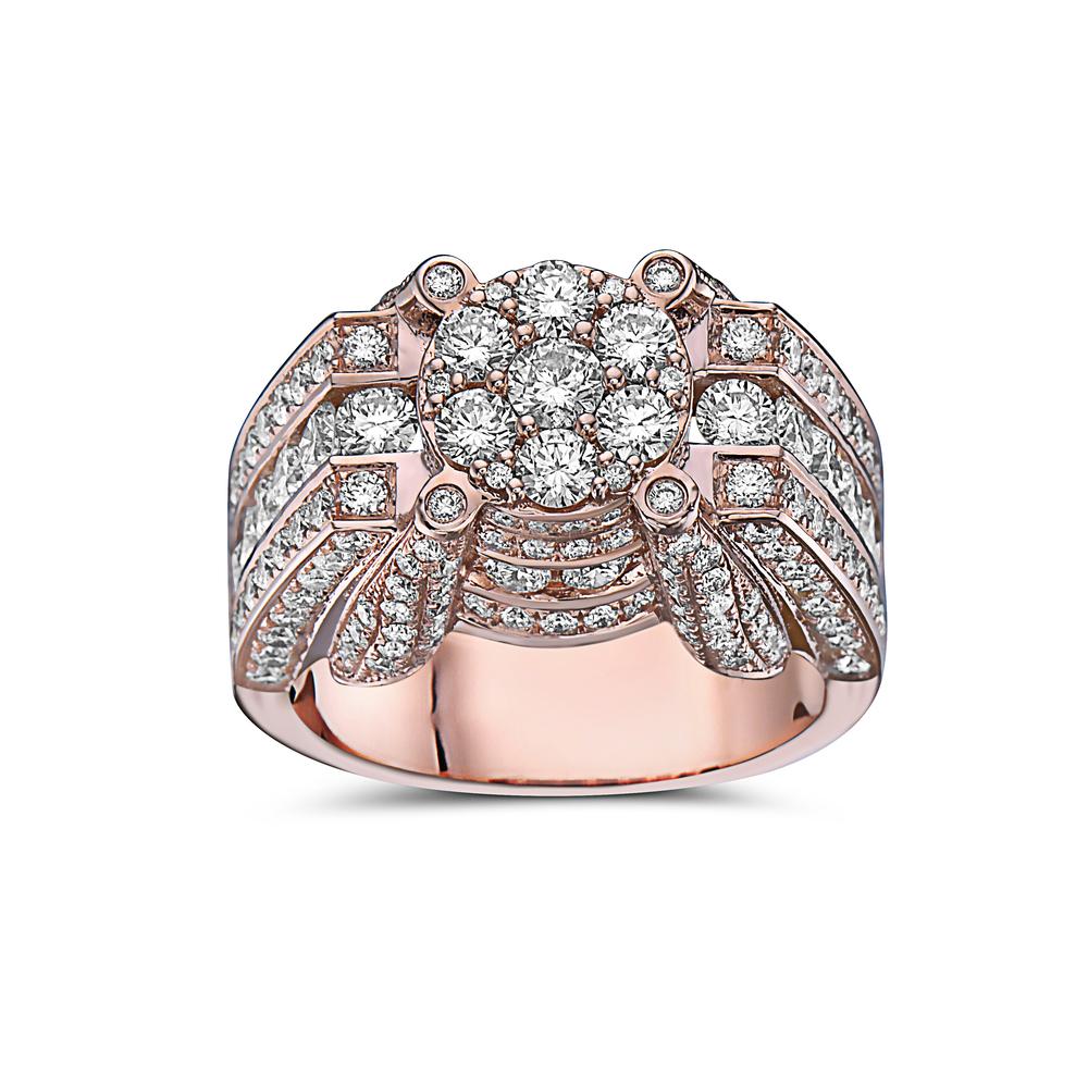 Men's 14K Rose Gold Ring with 4.91 CT Diamonds