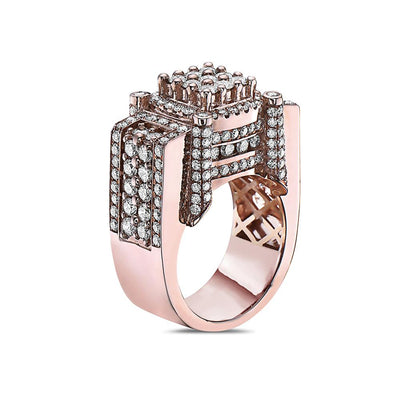 Men's 14K Rose Gold Ring with 4.64 CT Diamonds