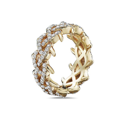 Men's 14K Yellow Gold Band with 2.75 CT Diamonds