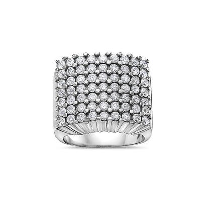 Men's 10K White Gold Ring with 3.41 CT Diamonds