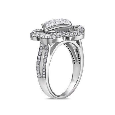 Ladies 14k White Gold With 2.40 CT Right Hand Ring