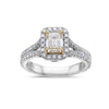 Ladies 18k White Gold Halo With 1.71 CT Engagement Ring