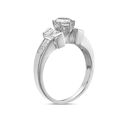 Ladies 18k White Gold With 1.45 CT Engagement Ring