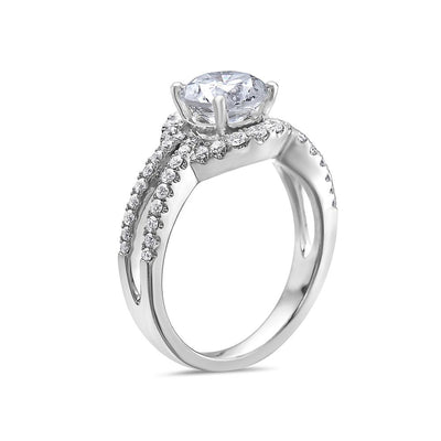 Ladies 18k White Gold Halo With 2.45 CT Engagement Ring