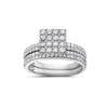 Ladies 14k White Gold With 1.09 CT Bridal Set