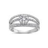 Ladies 14k White Gold With 0.88 CT Halo Engagement Ring