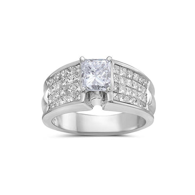 Ladies 14k White Gold With 2.45 CT Engagement Ring