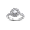 Ladies 14k White Gold With 1.15 CT Halo Engagement Ring