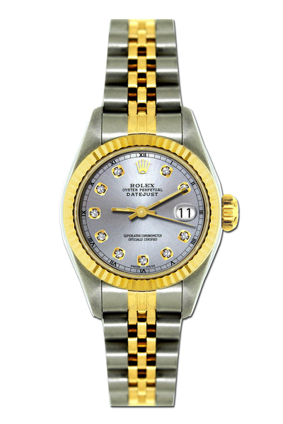 Rolex Datejust 26mm Yellow Gold and Stainless Steel Bracelet Lavender Dial