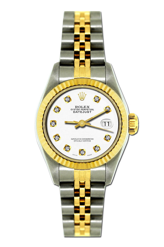 Rolex Datejust 26mm Yellow Gold and Stainless Steel Bracelet Lilac Dial