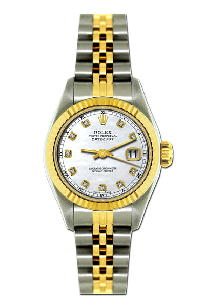 Rolex Datejust 26mm Yellow Gold and Stainless Steel Bracelet Azure Dial