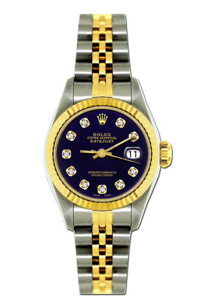 Rolex Datejust 26mm Yellow Gold and Stainless Steel Bracelet Black Russian Dial