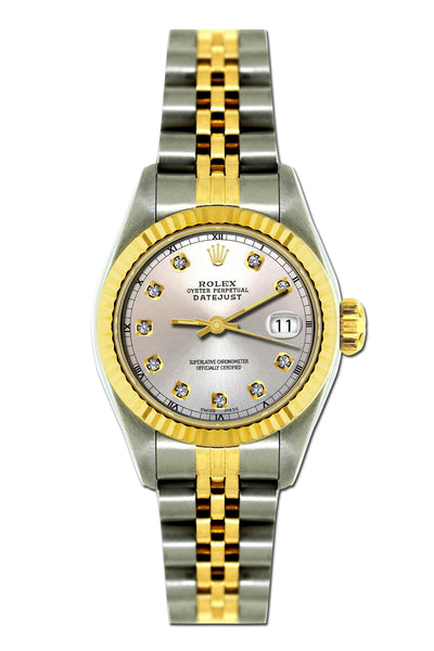 Rolex Datejust 26mm Yellow Gold and Stainless Steel Bracelet Cloudy Dial