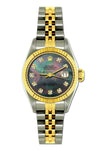 Rolex Datejust 26mm Yellow Gold and Stainless Steel Bracelet Black Mother of Pearl Dial