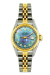 Rolex Datejust Diamond Watch, 26mm, Yellow Gold and Stainless Steel Bracelet Blue Mother of Pearl Dial w/ Diamond Lugs