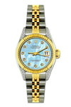 Rolex Datejust Diamond Watch, 26mm, Yellow Gold and Stainless Steel Bracelet Ice Blue Dial w/ Diamond Lugs