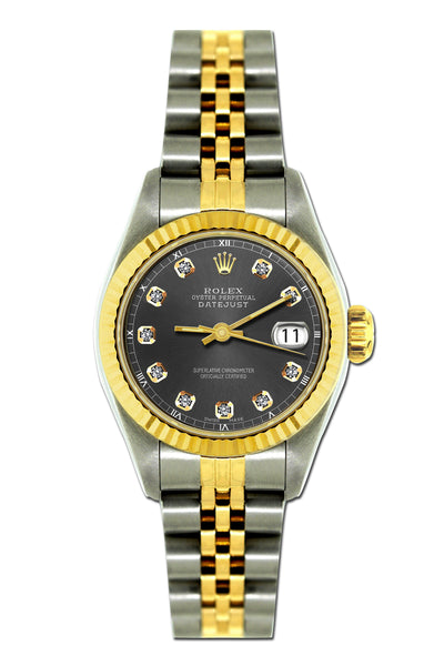 Rolex Datejust 26mm Yellow Gold and Stainless Steel Bracelet Borakay Gray Dial