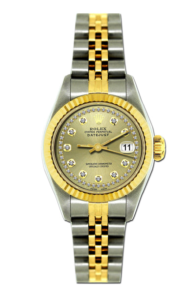 Rolex Datejust 26mm Yellow Gold and Stainless Steel Bracelet Gold Dial