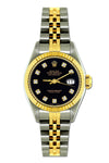 Rolex Datejust 26mm Yellow Gold and Stainless Steel Bracelet Black Dial